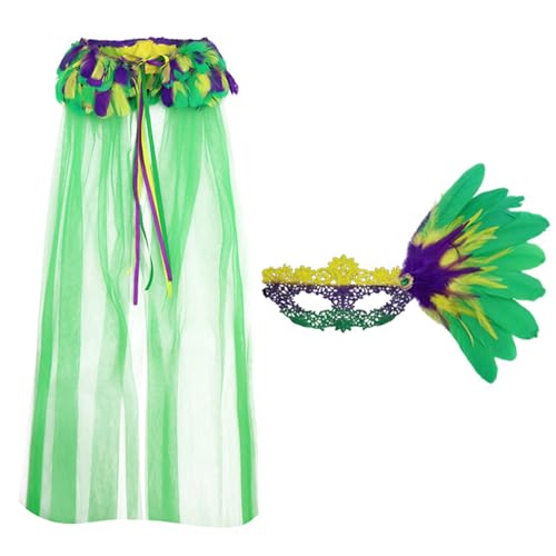 Masque de Carnaval et châle Mardi Gras pour costume et tenue de fête