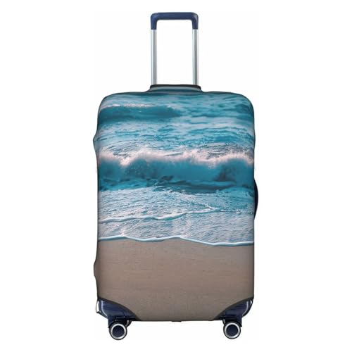 Beach Clear Sea Sand Tsa Approved Luggage Cover For 18-32 Inch Suitcases Scratch-Resistant Stretch Luggage Cover