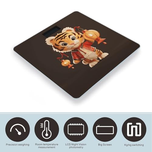 Báscula digital de baño con visor LED y plataforma de vidrio templado miniatura 3