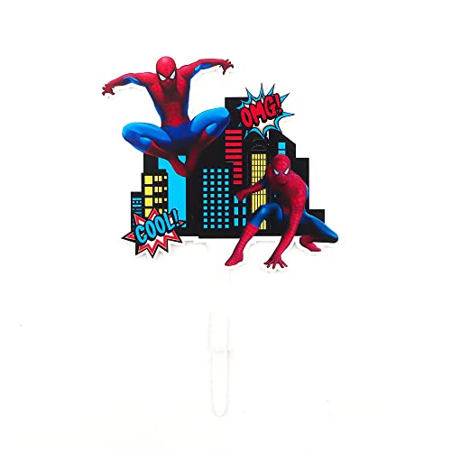 YiYaO Cupcake Toppers, Spiderman Cake Toppers Drapeaux De Cure-Dents pour Garçons Filles Cadeau Licorne Décorations De Fête d'anniversaire