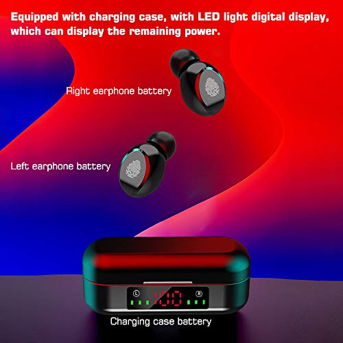 lifcasual Fones de ouvido True Wireless Bluetooth V5.0 Fones de ouvido de música com microfone e tel