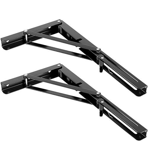 Charnière de table pliante pour gain de place | Support étagère pliable noir 30,5 cm - 4