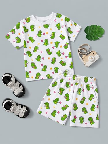 Image of Kidbea Kids Cotton Clothing Set | Ultra-Soft Printed Half Sleeve T-shirt & Shorts Set Comfort Fit Casual Wear for Boys & Girls