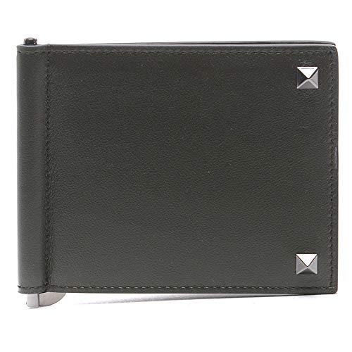 [ヴァレンティノ] [VALENTINO] メンズ ロックスタッズマネークリップ 財布 カーキ [並行輸入品]