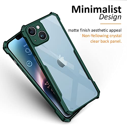 Image of WOW IMAGINE Shock Proof Clear Protective Back Case for Apple iPhone 14 Plus - AirEDGE Technology | 360 Degree Camera Protection | Transparent Hybrid Back Case Mobile Cover - Green