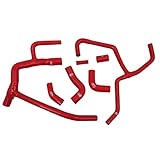 Silicone Radiator Water Coolant Hose Kit Compatible With Land Rover Discovery 2 TD5 1998-2004 (Red)