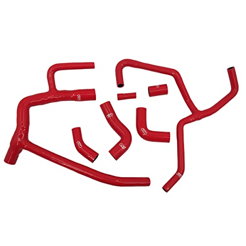 Silicone Radiator Water Coolant Hose Kit Compatible With Land Rover Discovery 2 TD5 1998-2004 (Red)