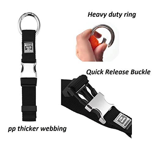 Image of 3PCS Heavy Duty Add a Bag Luggage Straps Jacket Gripper 3PCS Luggage Tag Suitcase TravelTags with Name ID Card,Carry-on Luggage Belt Baggage Suitcase Straps Belts Travel Accessories (Black)