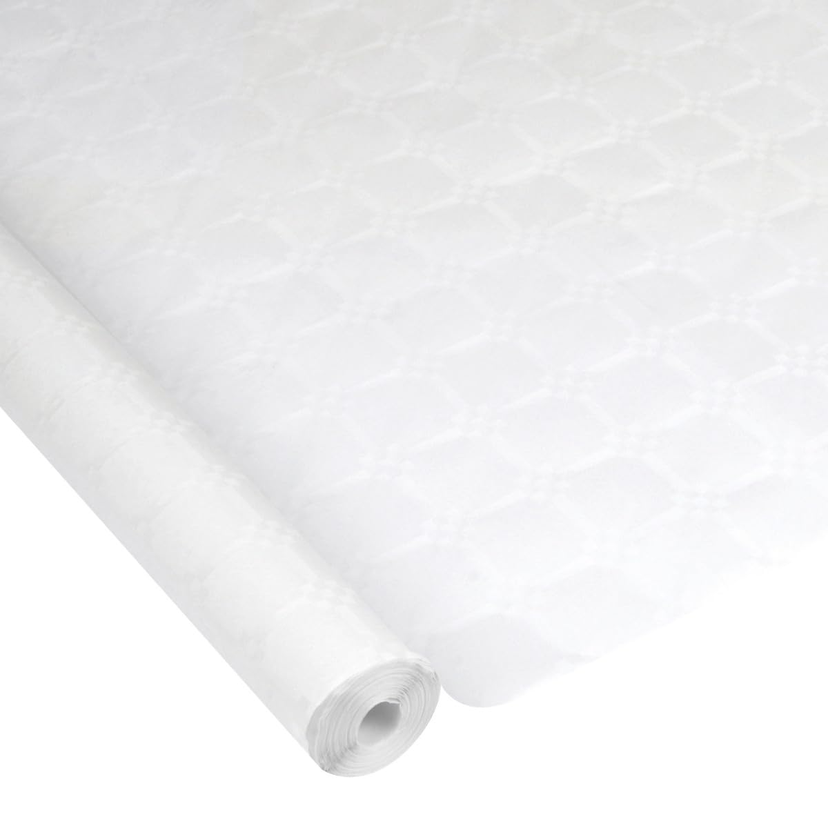 Nappe en papier damassé blanc pour mariage et buffet traiteur Homéa