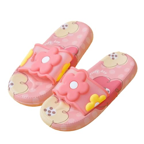Loizziuy Women's Summer Cartoon Non-Slip Slippers Floral Cute Cat Soft Bottom Bathroom Thick Bottom Slides
