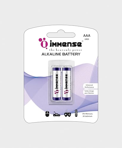 Image of Immense AAA Alkaline Battery | 1.5V Pencil Battery for TV Remote, Calculators, RC Toys & Small Office Devices | Non Rechargeable Battery (Pack of 2)