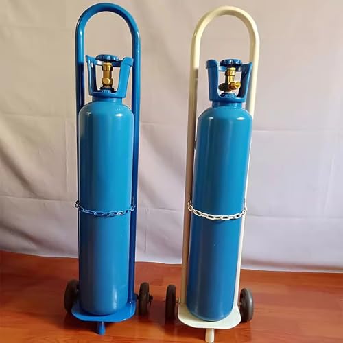 Genérico Carro para bombonas de Gas de Soldadura - Carro para bombonas de oxígeno/acetileno de 110 cm de Altura con Cadenas de Seguridad, Soporte para bombonas de Alta Resistencia para un Transporte