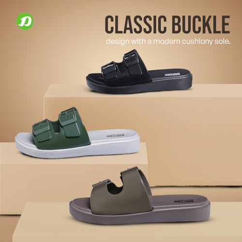 Image of DOCTOR EXTRA SOFT Women's Classic Cushion Sliders /Slippers with Adjustable Buckle Strap for Adult | Comfortable & LightWeight| Stylish & Anti-Skid|Waterproof & Everyday Flip Flops Ladies /Girls New-523