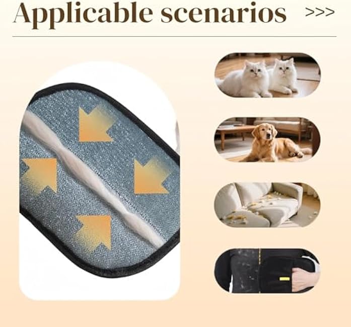 Double-Sided Pet Hair Removal Gloves - Electrostatic Grooming Gloves for Dogs & Cats, Reusable Fur Removal Gloves for Furniture, Couch, Carpet, Clothing & Car Seats-uKHZfJV4