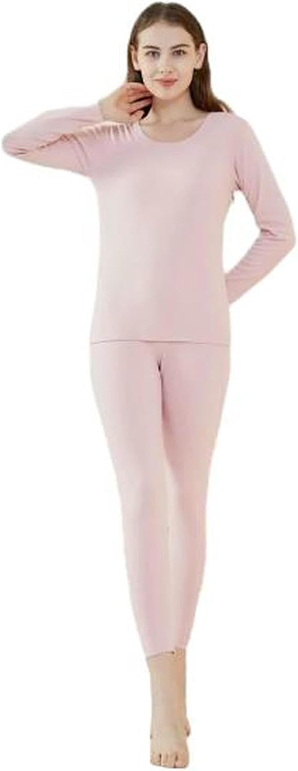 Plus-Size Women'S Thermal Underwear Set, Soft And Comfortable, Perfect For Everyday Warm Base Layers