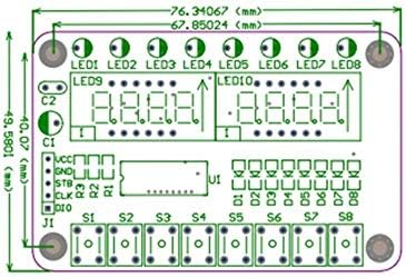 TECNOIOT 5pcs TM1638 Module Key Display 8-Bit Digital LED Tube - Image 5