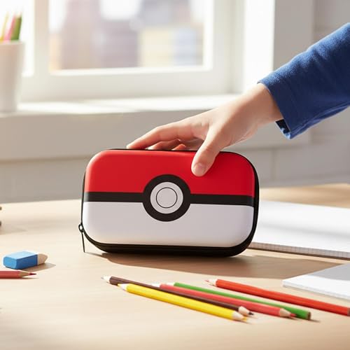 Image of Pokemon Poke Ball Pencil Case with Zipper for Kids