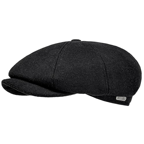 WEROR Schiebermütze Herren Flatcap Schirmmütze Mütze mit Schirm - Wintermütze mit Steppfutter - Herbst/Winter WEROR-439.1 (55 Schwarz)