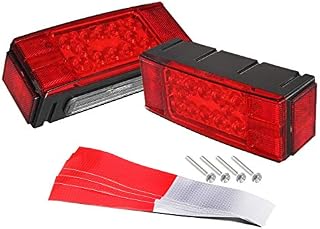 Partsam 12V LED Submersible Low Profile Rectangular Trailer Lights, Waterproof LED Combination Trailer