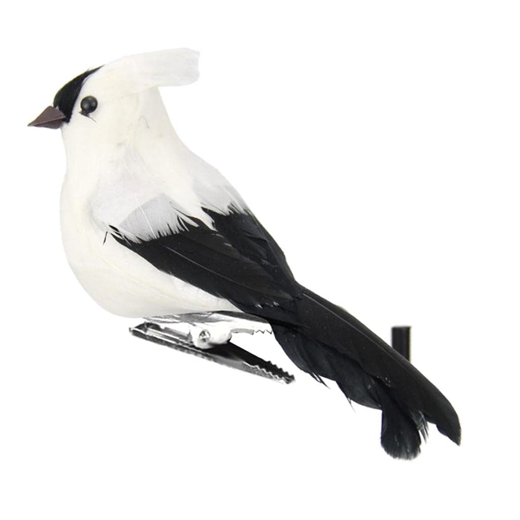 VELURA 1Pcs Artificial Bird Feather Foam Simulation Birds Home Garden Decor White|1 Piece Artificial Bird(with Clip)| Statues & Lawn Ornaments| Yard, Garden & Outdoor Living |Home & Garden-image-13
