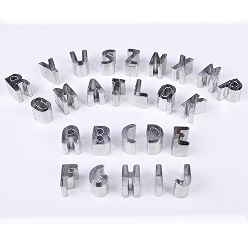 Cookie Cutter Set, 26Pcs Stainless Steel Alphabet Letters Biscuit Cookies Cutters Molds, Mini A-Z Shaped Mould Decorating Tool #TOP6