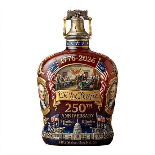U.S. 250th Anniversary Commemorative Whiskey Bottle We The People 250th Anniversarys Personal Reserve Bottles Fathers Day for Liquor Scotch Bourbon or Wine
