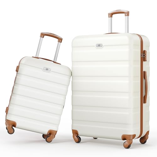 Suitour 2 Piece Luggage Sets,Hard Shell Carry on Luggage and Lightweight 27 inch Checked Luggage for Travel (19 in/27in)