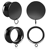 Vankula 2 Pairs DIY Hypoallergenic Stainless Steel Plugs Ear Gauges Tunnels Piercing Expander Stretchers Fashion Body Jewelry (Black, 10mm(00G))