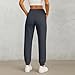 Petite Wide Leg Joggers Pants for Women Baggy Sports Yoga with Pocket Elastic High Waisted Casual Sweatpants Fashion Clothes（Large,1-Dark Gray）