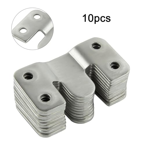Image of CHATROOM 10PCS Stainless Steel Photo Frame Hook Hanging Picture Hardware Pendant Interlocking Z-Clamps Furniture Hardware Accessories(44 * 19mm)