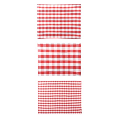 KASANOVA Juego de 3 paños de cocina a cuadros rojos 50 x 70 cm de algodón