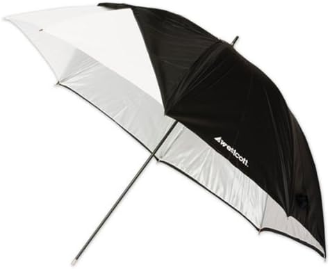Westcott 2016 45-Inch Optical White Satin with Removable Black Cover Umbrella