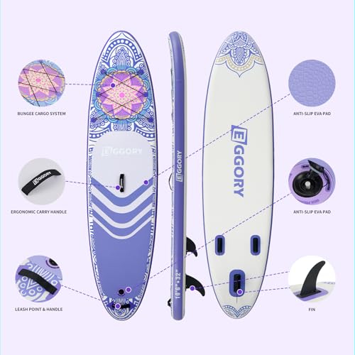 Image of Inflatable Paddle Board, Stand Up Paddle Board | Stable Design with Non-Slip Comfort Deck, Portable Travel Paddle Board