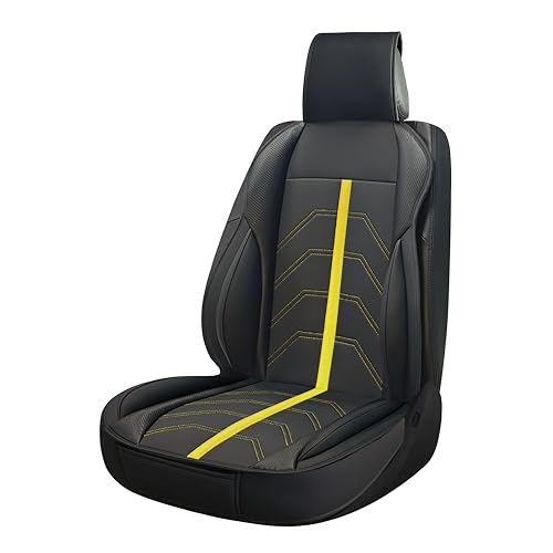 S SUMEX Dossier de siège pour Voiture modèle Potenza Couleur Noire et Jaune Housse de Sport Universelle imperméable en Cuir synthétique