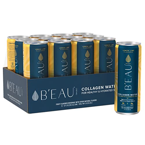 B'eau Collagen Water, Lemon Lime, 12 Fl Oz, 12 Pack #TOP19