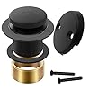 Matte Black Bathtub Drain Tip-Toe Tub Trim Set with Two-Hole Overflow Faceplate Bathroom Tub Drains Replacement Conversion Tub Drain Kit Assembly with Universal Fine & Coarse Thread