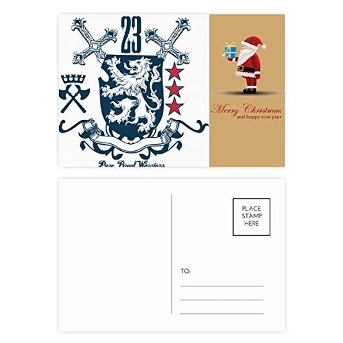 Cartes postales chevaliers emblème lion épée avec finition satinée de prestige