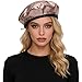 JEATHA Shining Sequin Beret Shimmer French Beanie Beret Artist Painter Hat Fancy Costumes Champagne One Size