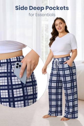 Image of FLYCURVY Plus Size Women Pajama Pants with Pocket L-5XL