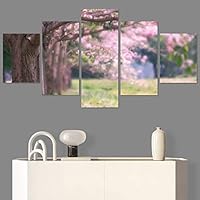 SIGNWIN 5 Panel Canvas Wall Art Modern Art Multicolor Nature Photography Relax/Calm Romantics Waterfall for Home Decorations Ready to Hang - 60