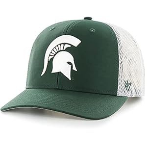 ’47 Michigan State Spartans Mens Womens Trucker Adjustable Snapback Dark Green Team Color Logo Hat