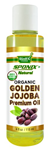 Best Jojoba Oil - Top 100% Pure Jojoba Oil for Skincare and Haircare - Premium Grade USDA Organic - 4 oz by Sponix