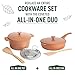 Goodful All-in-One Pan, Multilayer Nonstick, High-Performance Cast Construction, Multipurpose Design Replaces Multiple Pots and Pans, Dishwasher Safe Cookware, 11-Inch, 4.4-Quart Capacity, Terracotta