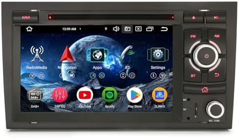 Erisin 8-Core 4GB+64GB 7 Inch Android 16 Car Stereo Bluetooth with Sat Nav for Audi A4 S4 RS4 8E B9 B7 Seat Exeo Support CarPlay Android Auto WiFi 4G DVD CD Player RDS DSP DAB+ DVR Canbus Head Unit