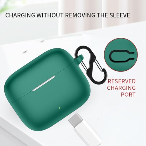 Image of Anvique Silicone Protective Case Cover for Oppo Enco Buds 3 Pro, Earbuds Accessories (Green S)