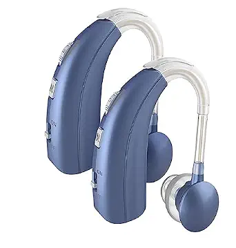 Fastwell 2 unit For Both Ear Rechargeable Hearing Aids with Noise Cancelling, Nano Hearing Amplifier Assist Miracle Ear for Adults,Digital Hearing Amplifiers for Hearing Loss (Pair (Blue)