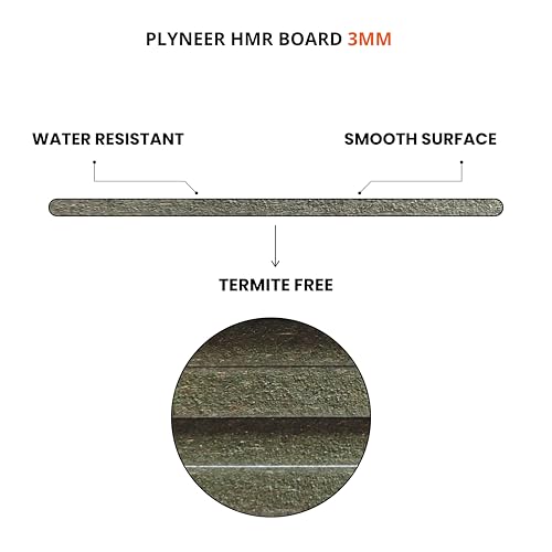 Image of Plyneer HMR MDF Wood - Moisture-Resistant Medium Density Fiberboard for Furniture, Kitchens & Interior Designs (3mm)-8ft x 4ft