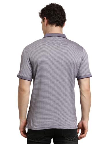 Polo violet pour homme Turtle en pur coton coupe ajustée