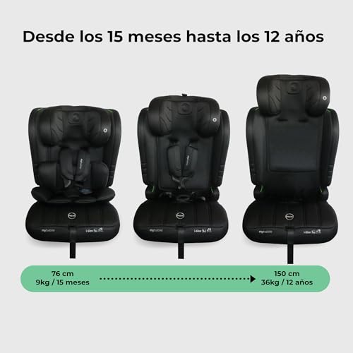 My Babiie MBCS50 - Asiento infantil de coche para niños pequeños a Booster R129, arnés de 5 puntos, 76-150 cm (aprox. 9-36 kg, 15 meses - 12 años), i-Size, grupo 1/2/3, ajustable, orientado hacia - imagen 3