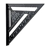 Jajadeal 12" Zespół aluminiowy trójkąt kątomierz linijka kątomierz dla stolarza czarnego stolarza (system metryczny)